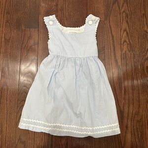 Lil Cactus Ric Rac blue dress with white trim size 5